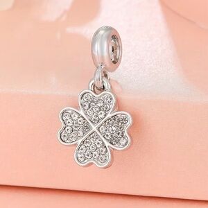 Elegant Silver Four-Leaf Clover Pendant